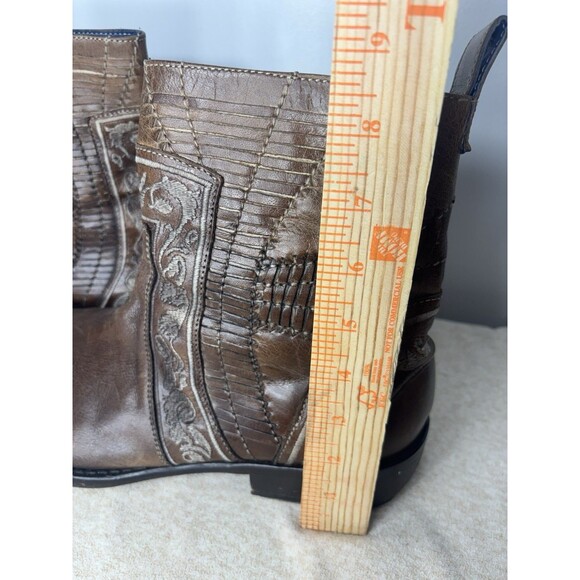 Mark Nason Men’s Cipher Ebroidered Brown Leather Boots Italy Size 11.5 67527 - Picture 4 of 15